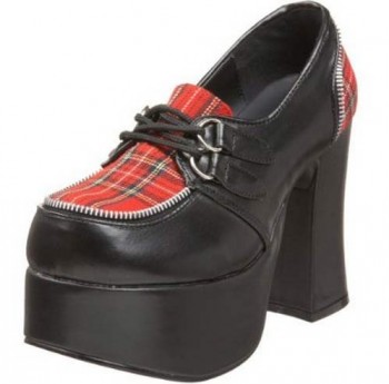 plaid platform heels